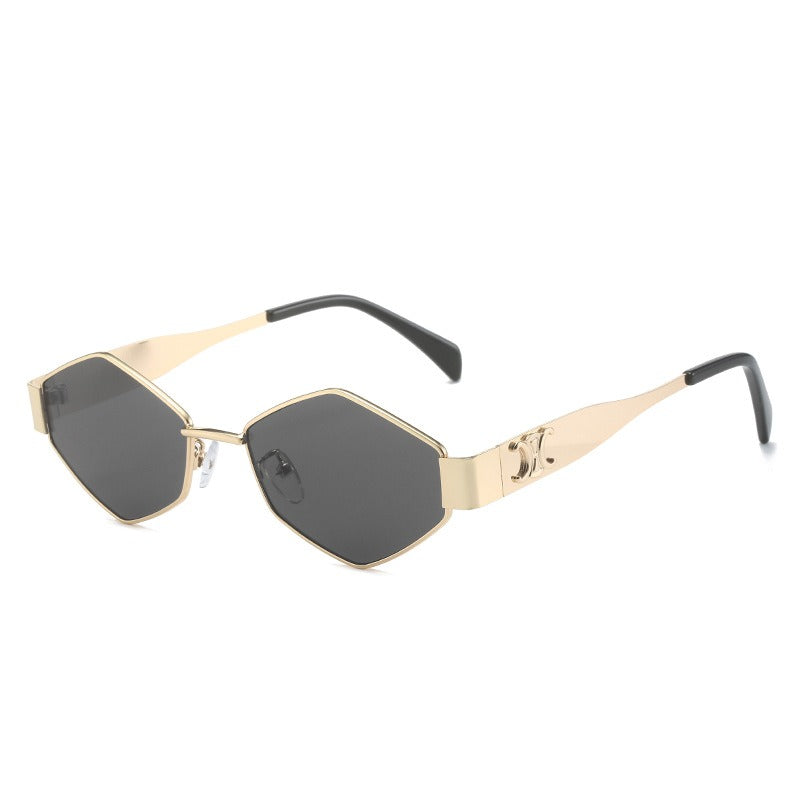 New triangular glasses, European and American ins, internet celebrity geometric polygon glasses, personalized hip-hop sunglasses