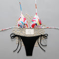Bikini floral triangle strap swimsuit