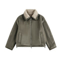 Brown lambhair coat for men