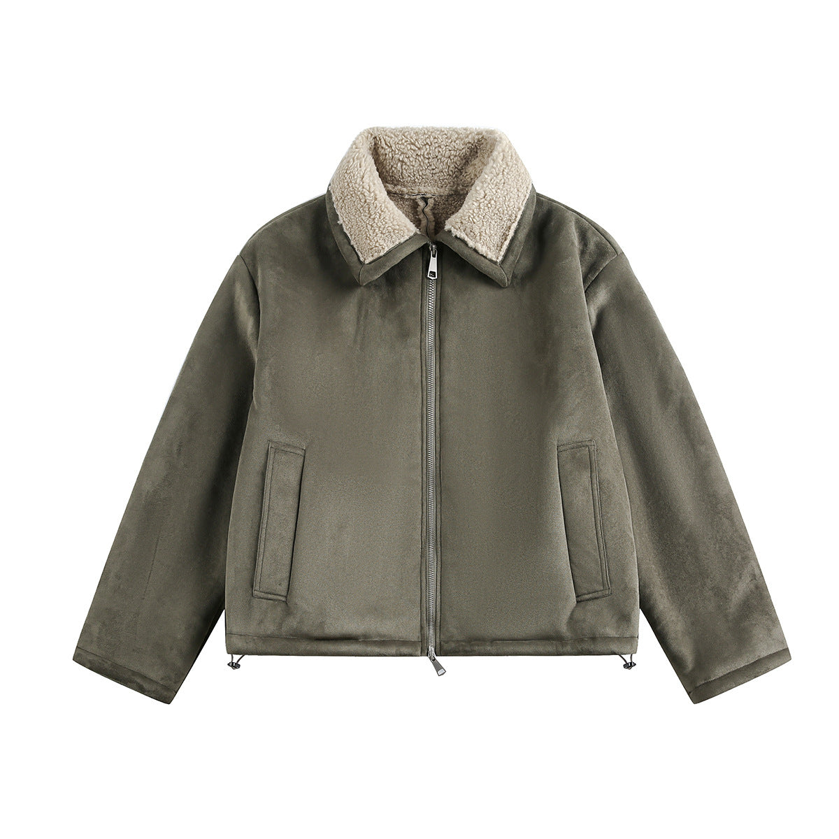 Brown lambhair coat for men
