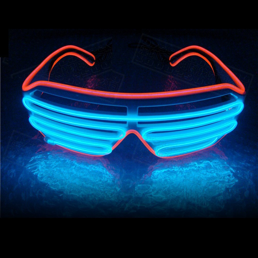 Double-colored Neon Luminous Glasses Flashing Eyeglass Party Wire LED Light Glasses Halloween Fluorescent Glowing Glasses Party