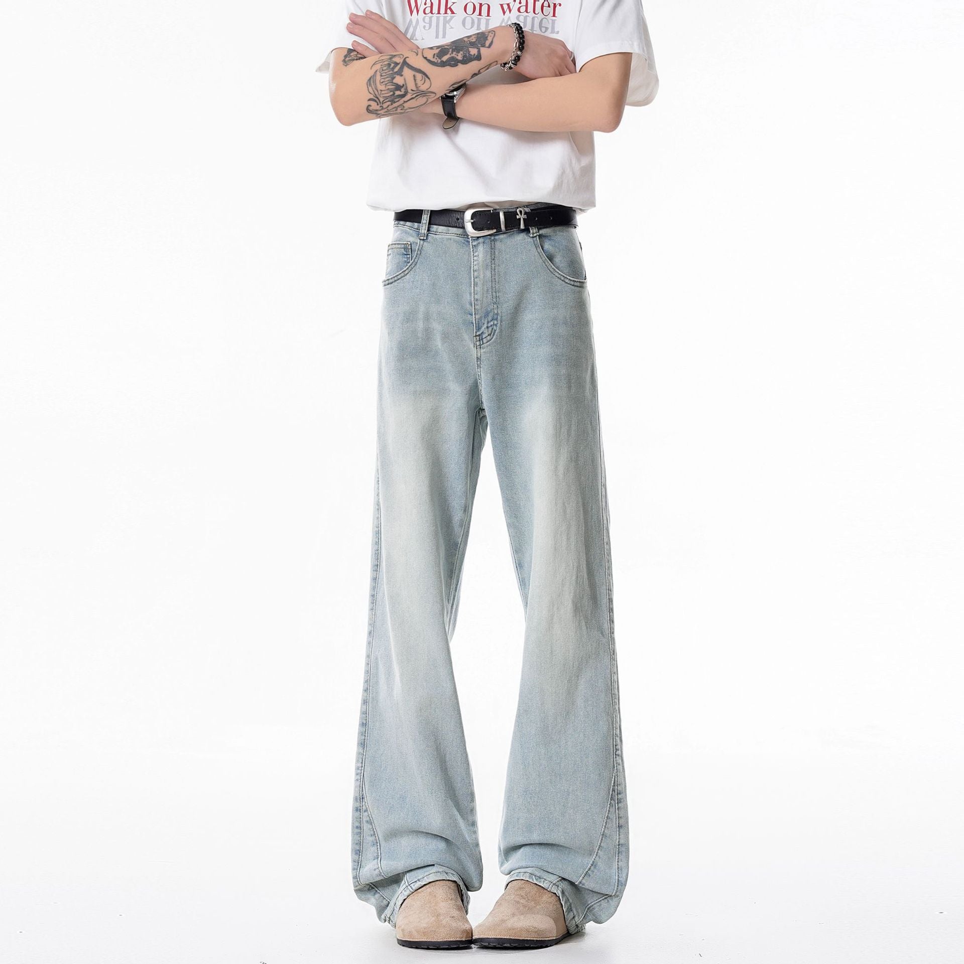 Slim Fit Straight Leg Denim Jeans Men