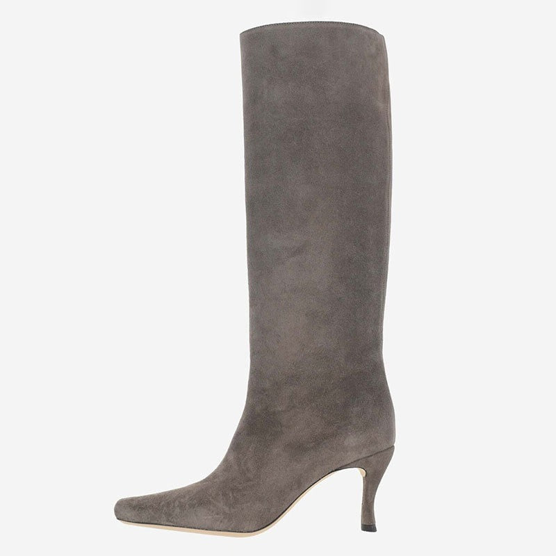 pop design autumn winter motorcycle boots shoes women print leather knee high boots sexy high heels platform riding boots woman