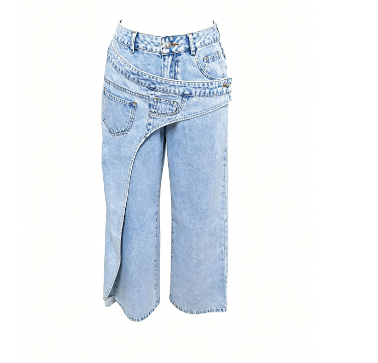 Women's slim fit irregular jeans