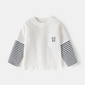 Long Sleeve Cartoon Patchwork Top for Boys,Basic Inner Wear
