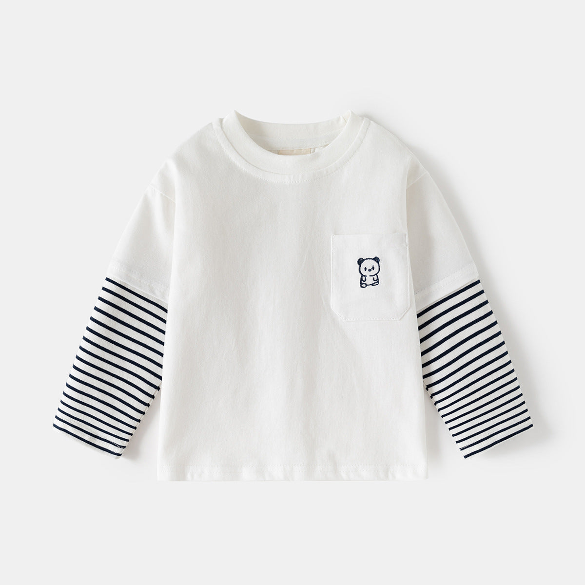 Long Sleeve Cartoon Patchwork Top for Boys,Basic Inner Wear