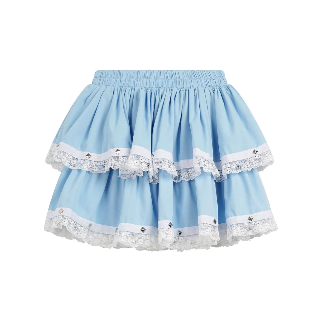 TIDEEKU Design Lace Trim Pleated Mini Skirt High Waist Multi-Layered Cake Skirt Sweet Girl Style Midi Skirt
