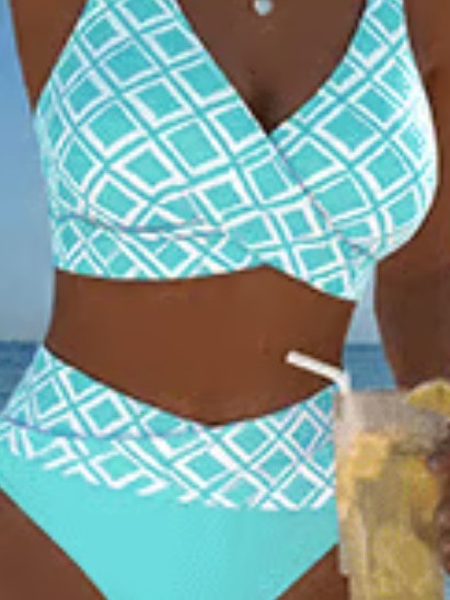 Printed split bikini beach holiday swimsuit