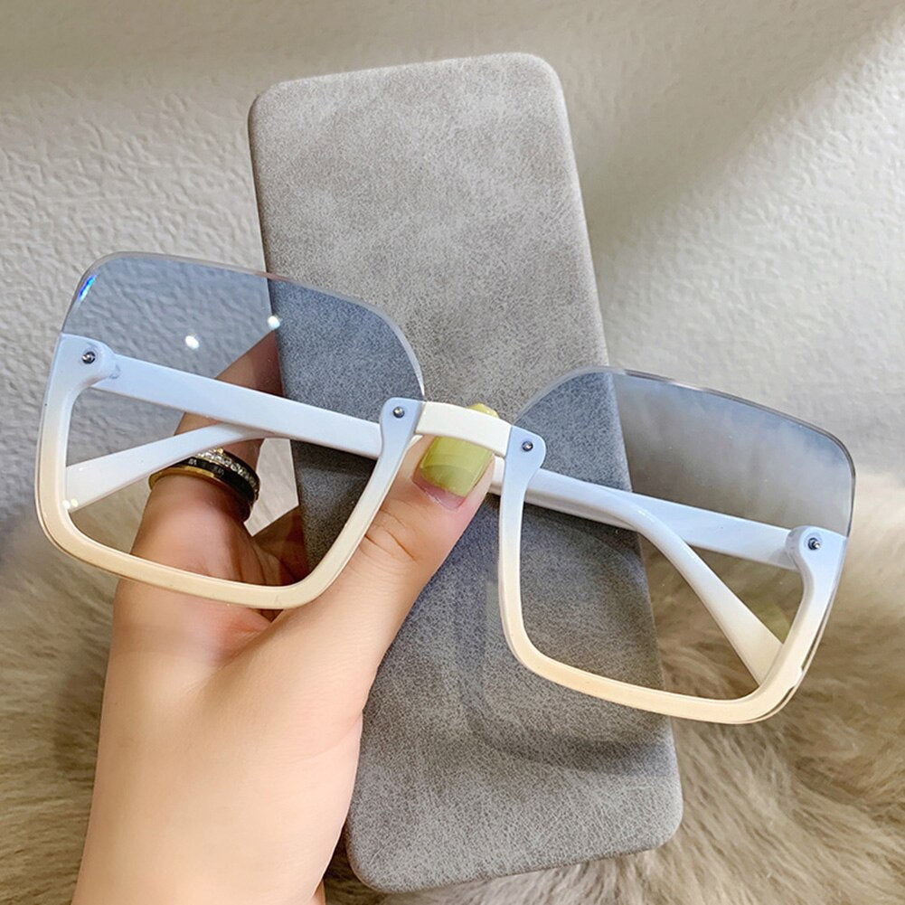 Gradient Square Sunglasses Women Vintage Oversized Sun Glasses Men Brand Designer Trend Colored Glasses Outdoor UV400