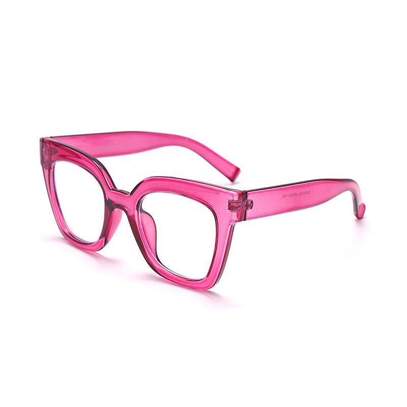 New Personality Simple Large Frame Anti-Blue Light Glasses Go Out Plain White With Square Frame Flat Mirror Decorative Glasses