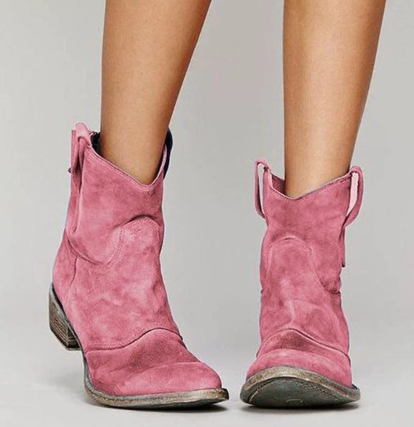 Comfortable low heeled oversized low cut women's boots