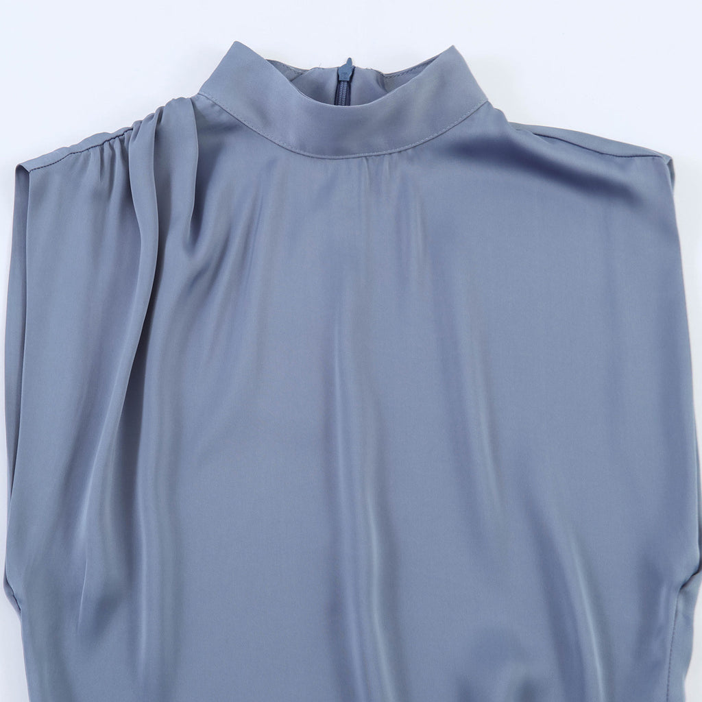 Lace Detail Satin Texture Dress