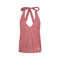 Checkered Slim Fit Sleeveless Casual Short Sleeve Bow Decorated T-Shirt