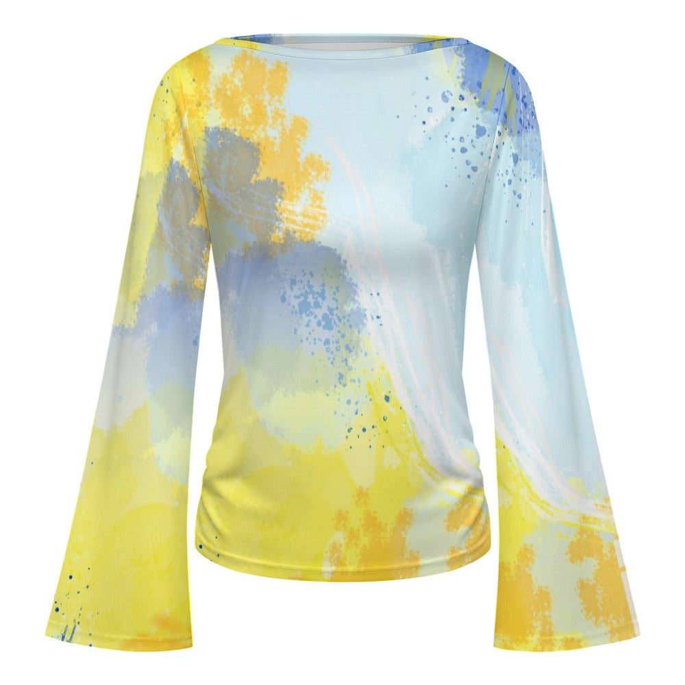 Women's Boat Neck Bell Sleeve T-shirt