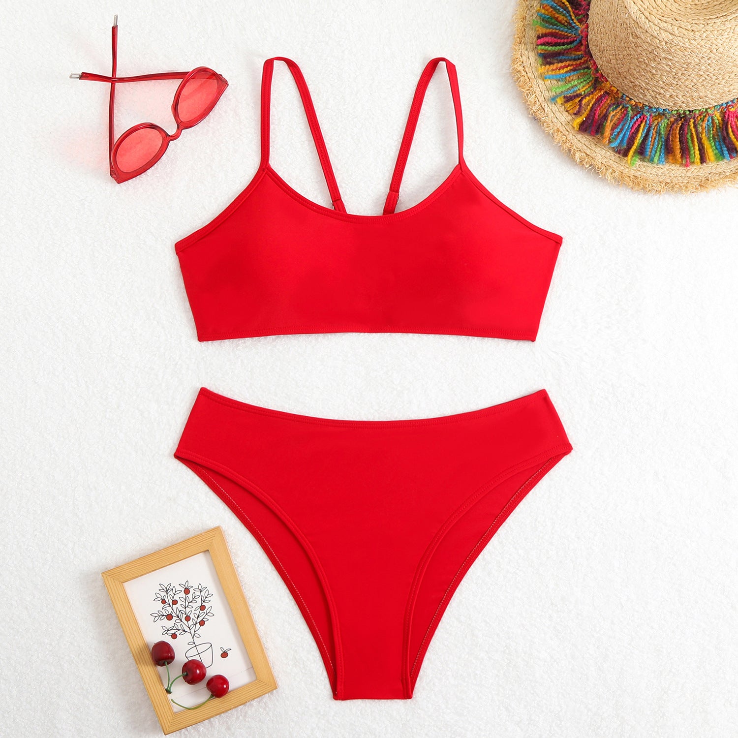 Solid color bikini nylon