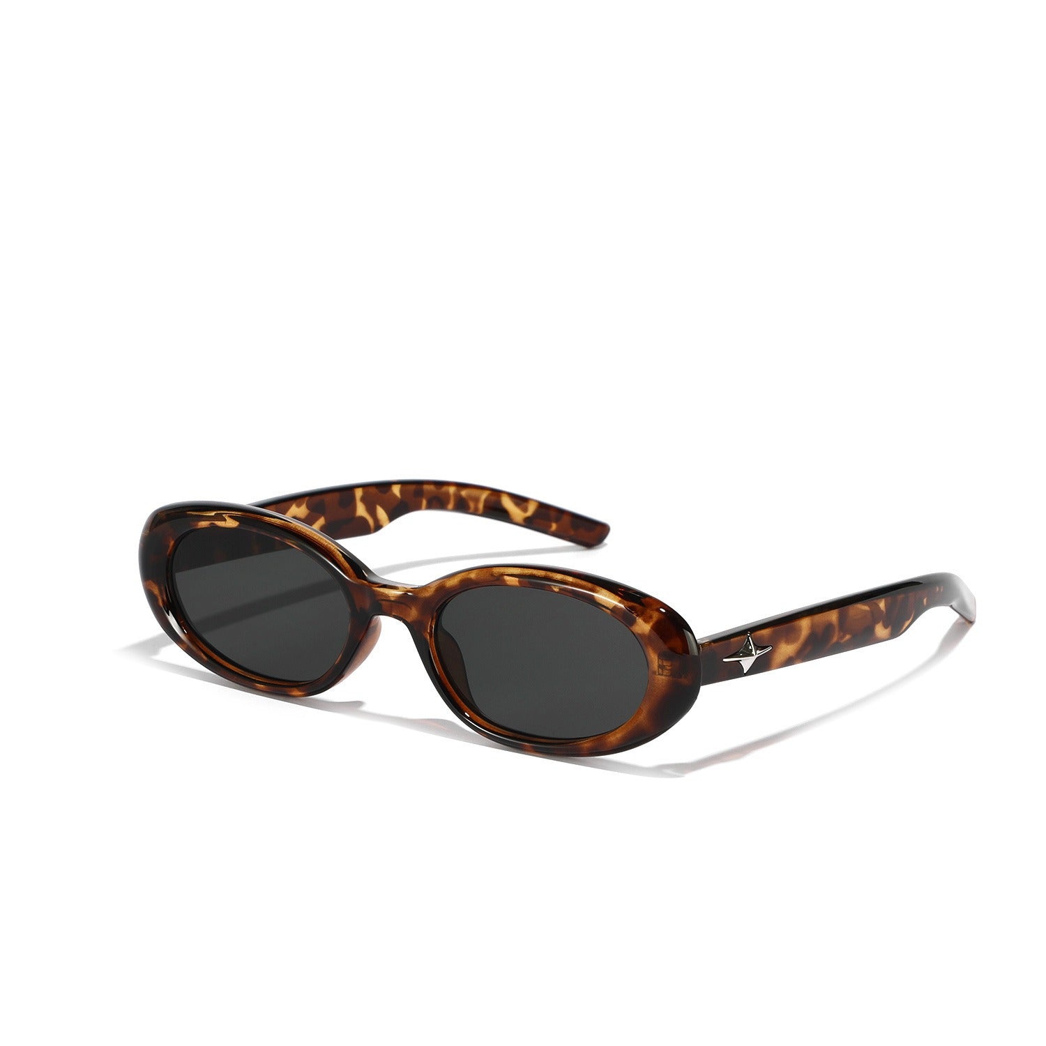 Oval rivet star sunglasses for women's glasses
