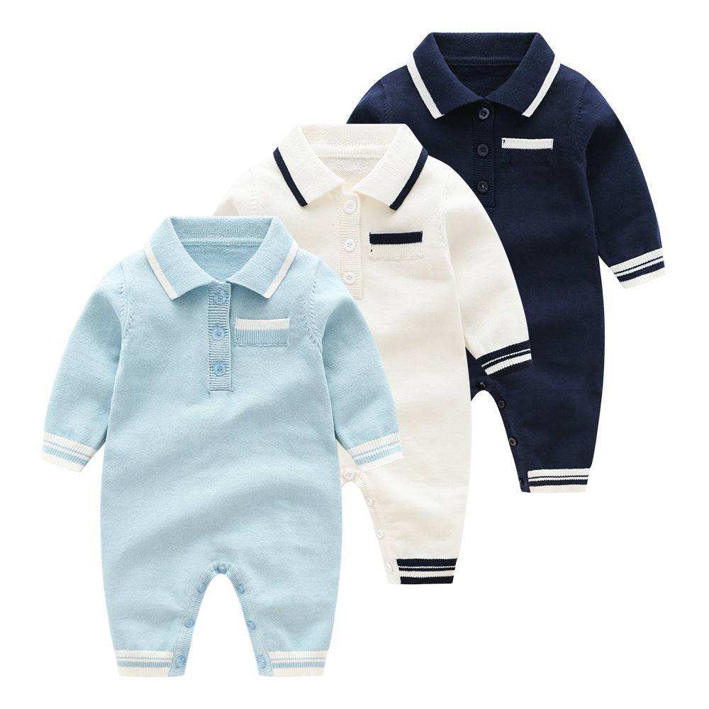 Collar long sleeved jumpsuit