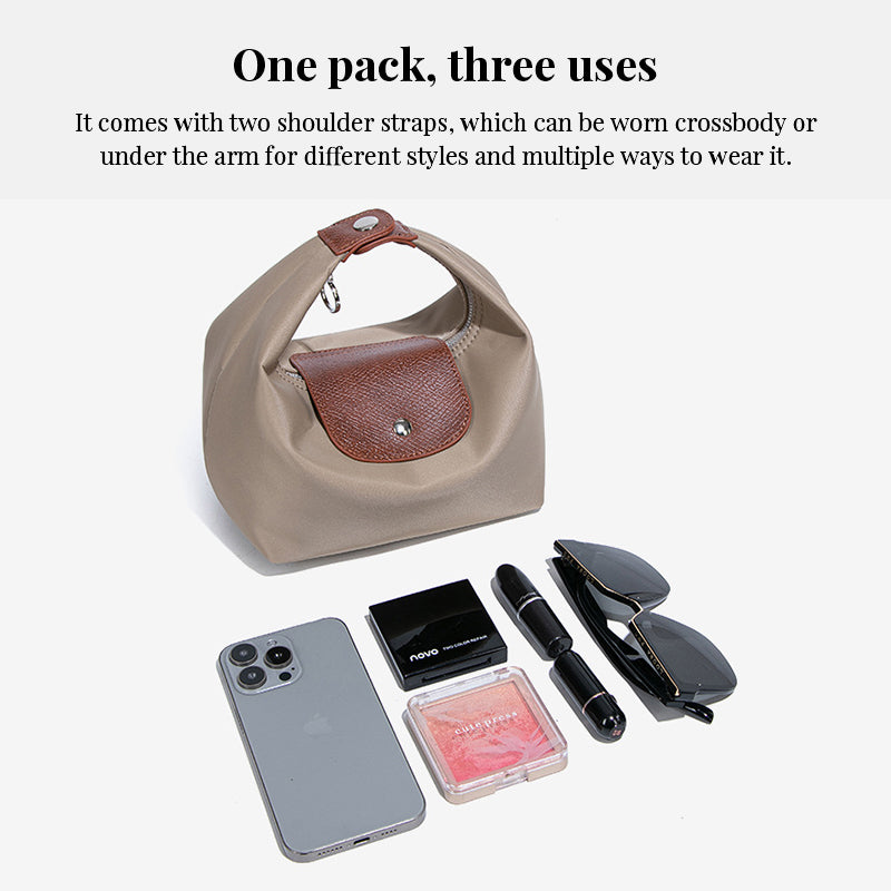 Premium Nylon Lunch Bag, Waterproof Insulated Lunch Box Tote, Handheld & Crossbody Dumpling Bag for Work, School, and Commuting