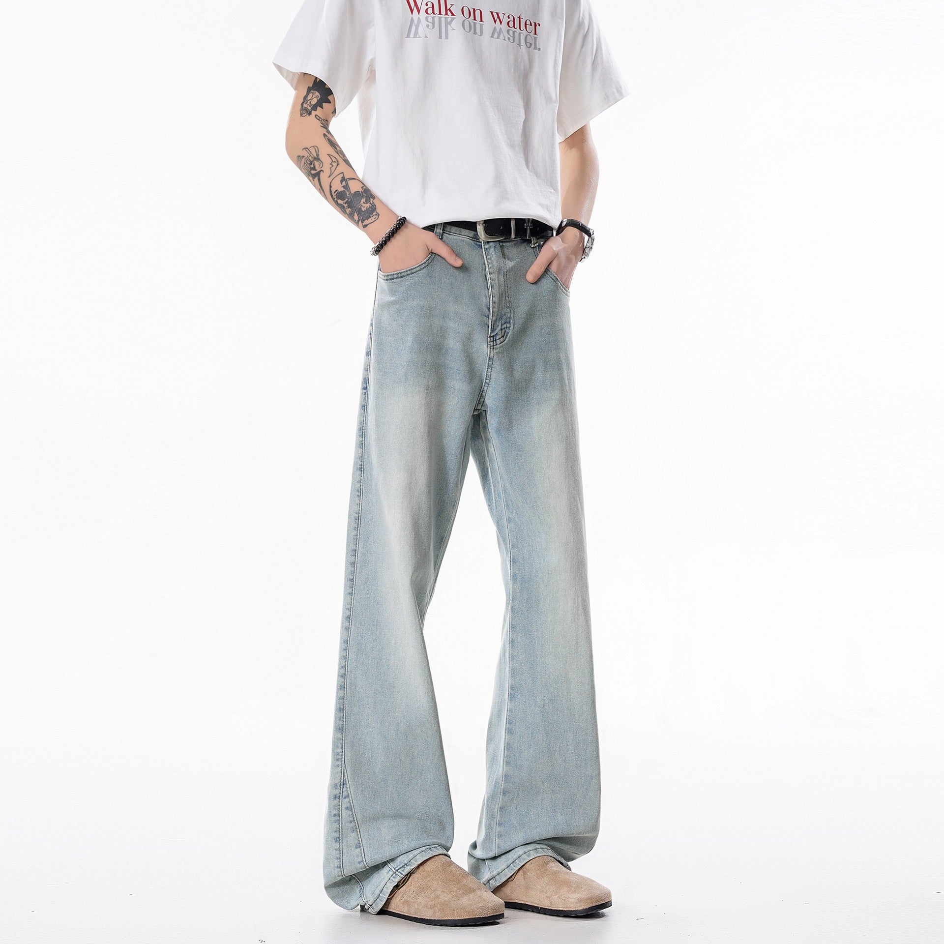 Slim Fit Straight Leg Denim Jeans Men