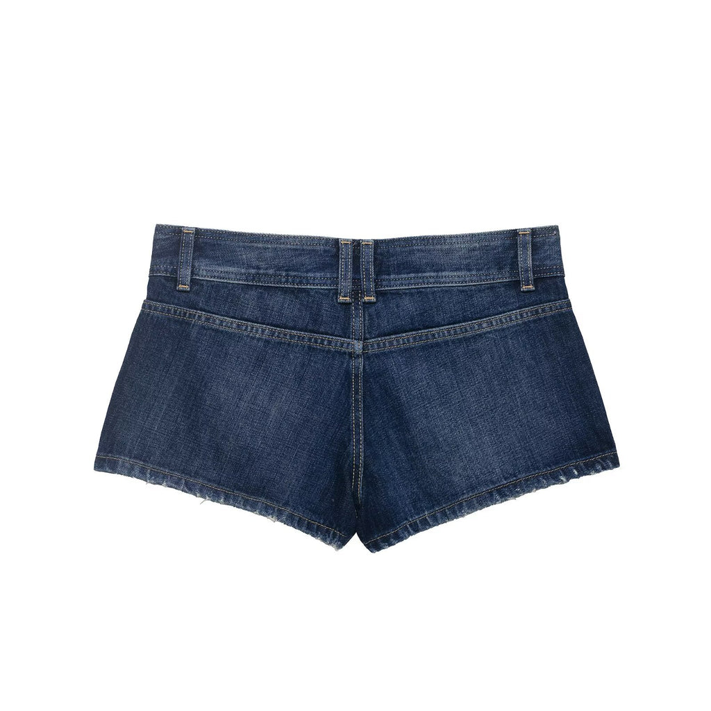 Street low rise mini denim shorts