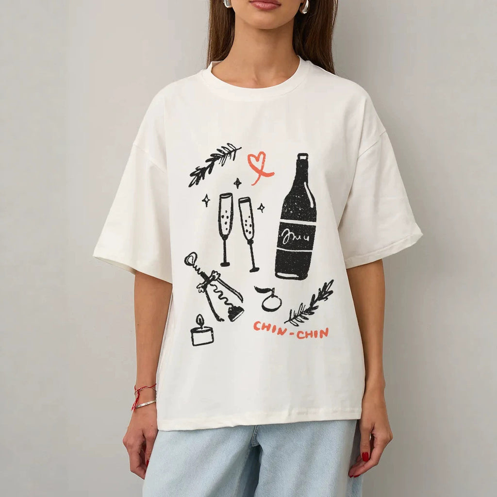 Short sleeved round neck T-shirt top