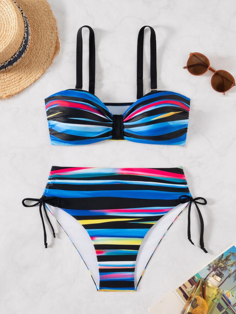 Striped bikini set