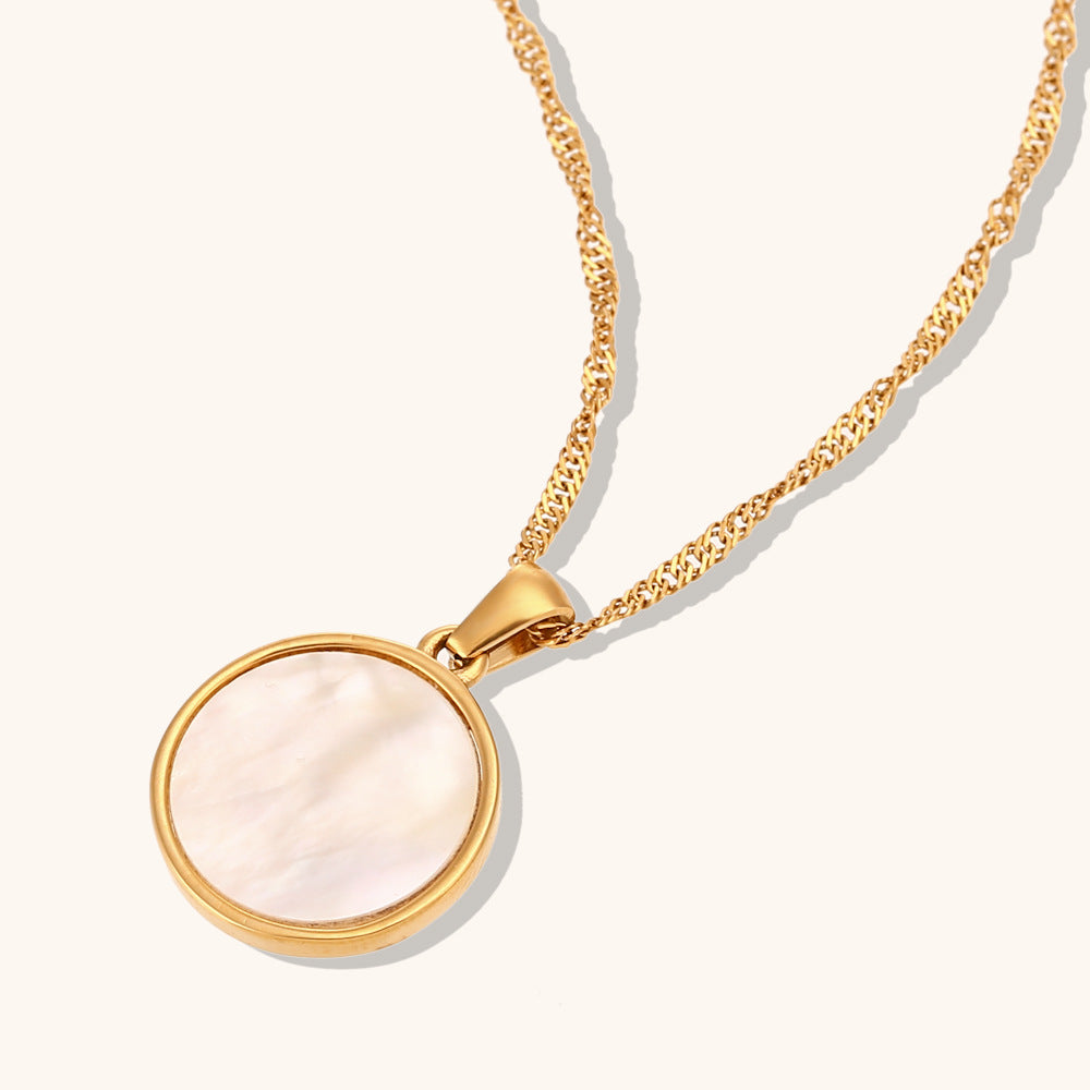 Pendant necklace women's line sun moon stars shells round necklace
