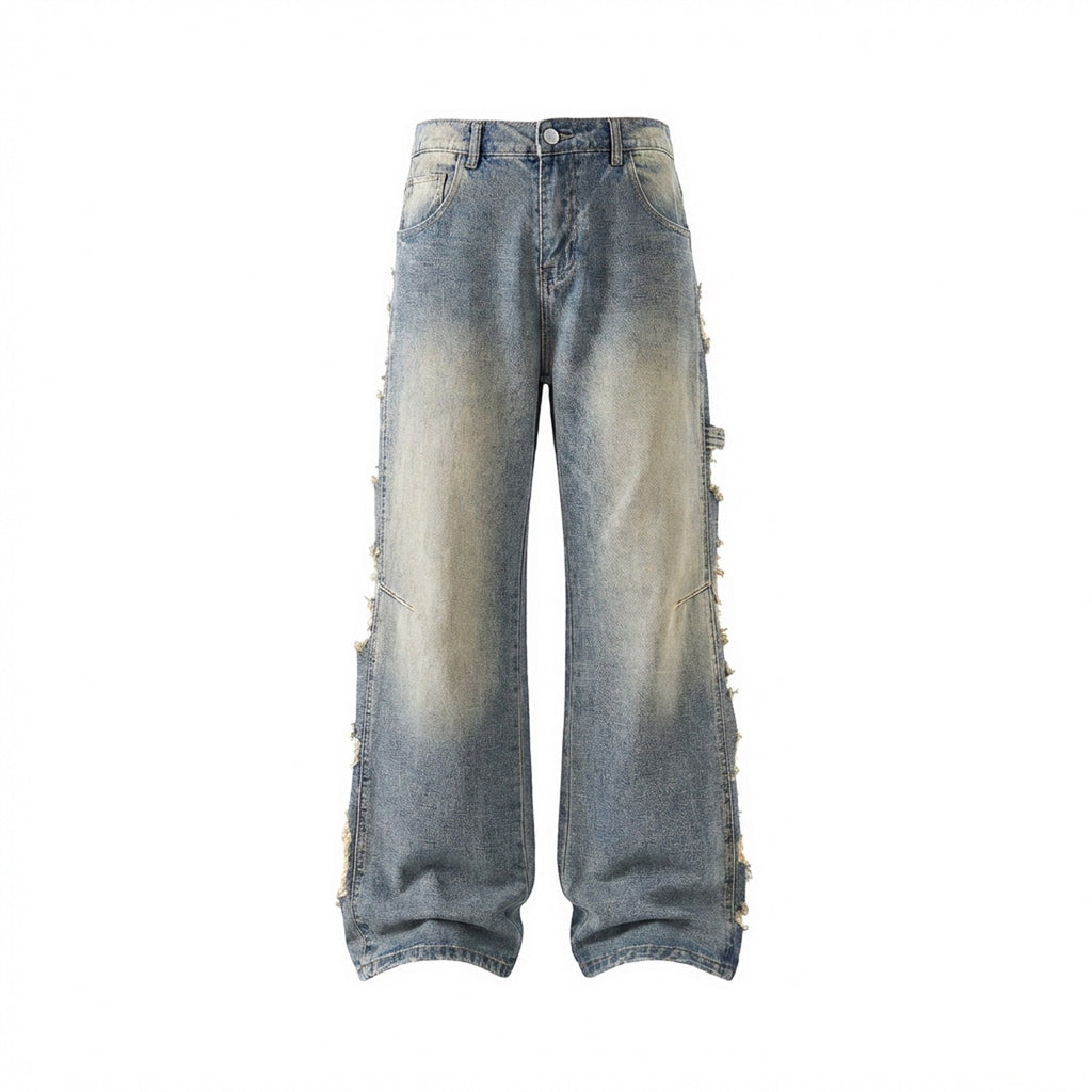 Street Style Ripped Straight Leg Jeans for Men