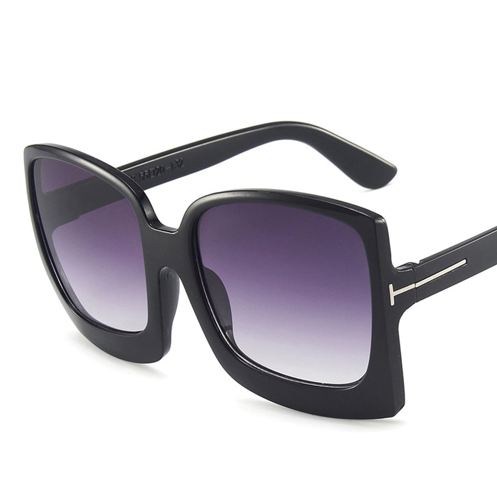 Square Sunglasses Women Vintage Brand Oversize Sun Glasses Black Gradient Female Glasses Men UV400