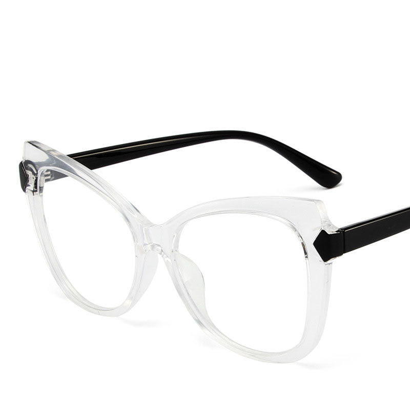 New TR High-Definition Anti-Blue Light Glasses Personality Contrast Color Trend Glasses Frame Retro Cat's Eye Plain Light Lenses