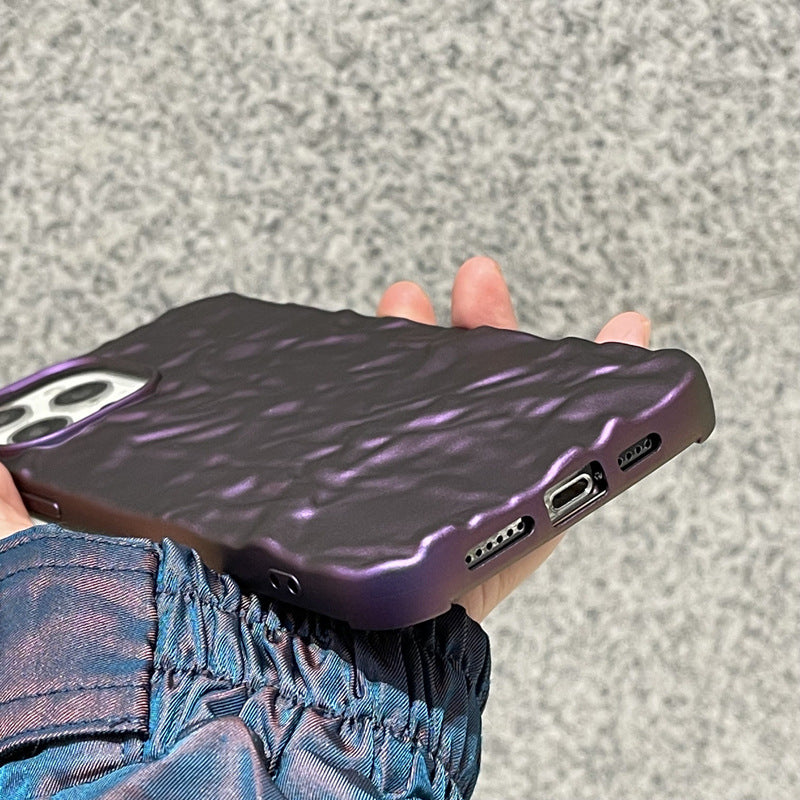 Electroplated origami pattern suitable for iPhone 17 Promax phone case Apple 16 matte red purple 14/15