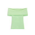 Pure Desire Striped Off Shoulder Knitted Top