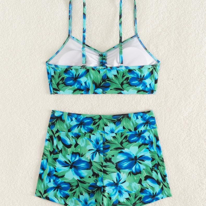 Drawstring Split Swimsuit Bikini