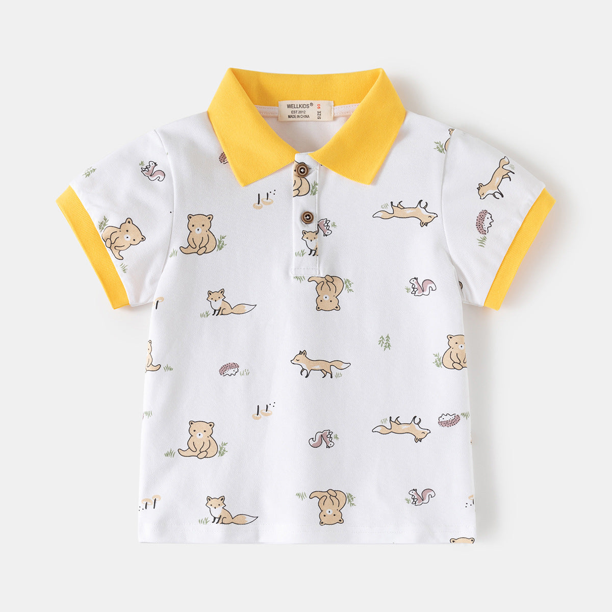 Children's Flip Collar T-Shirt Short Sleeve Polo Shirt