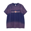Deconstruction splicing gradient short sleeved shirt
