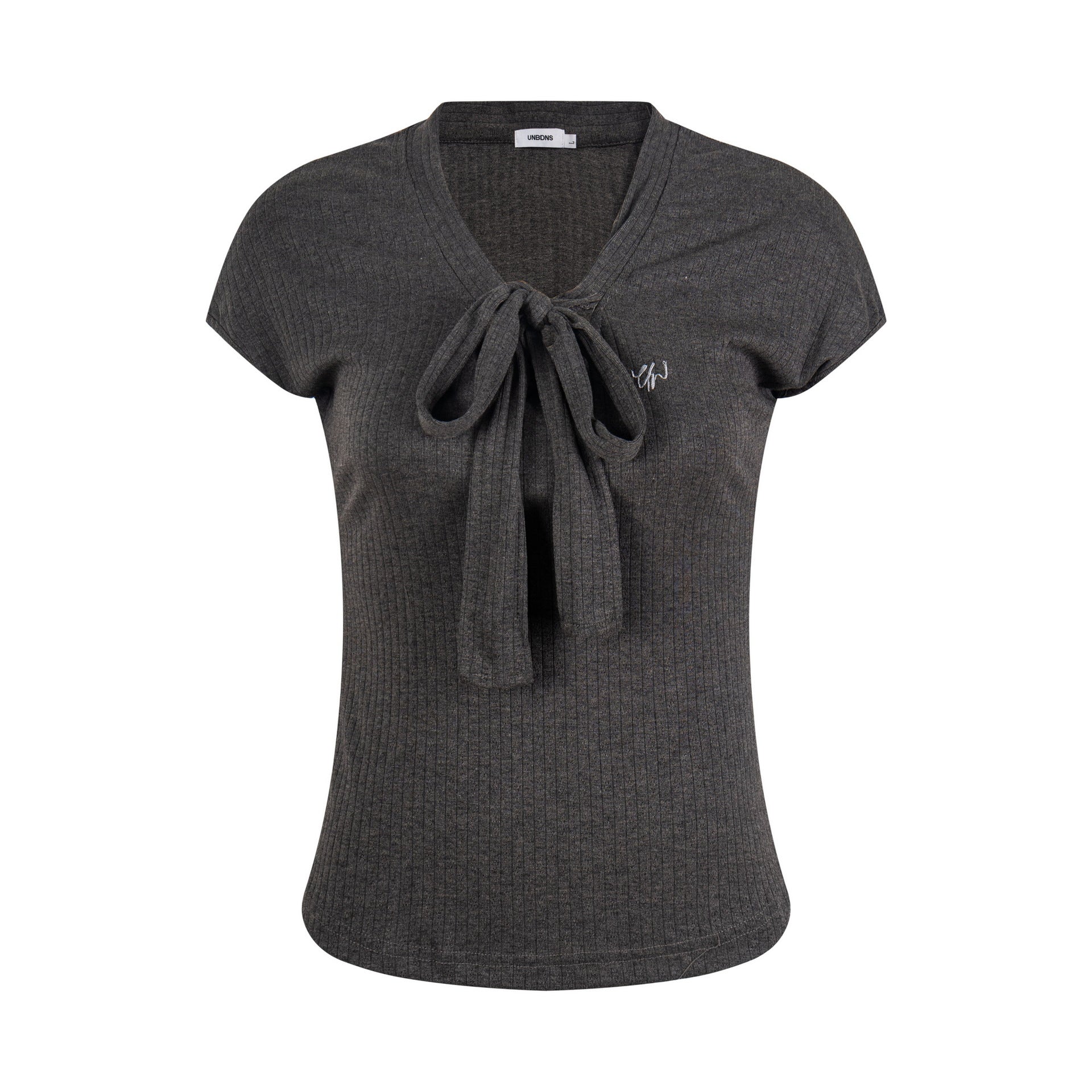 Women's Butterfly Knot Slim Fit V-Neck Casual Short Sleeve Top