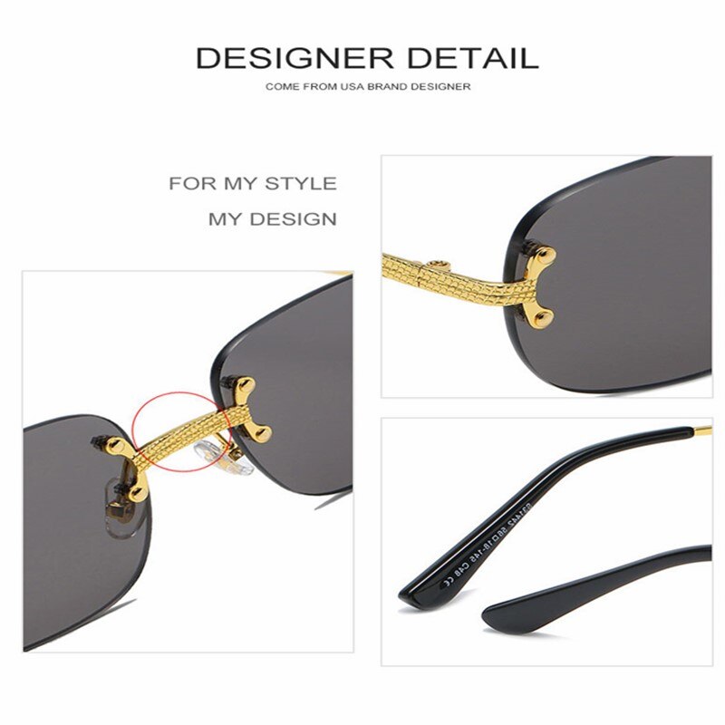 Rimless Sunglasses Women Retro Square Frameless Sun Glasses Men In Bulk Vendor Sun Glasses For Women Fashion