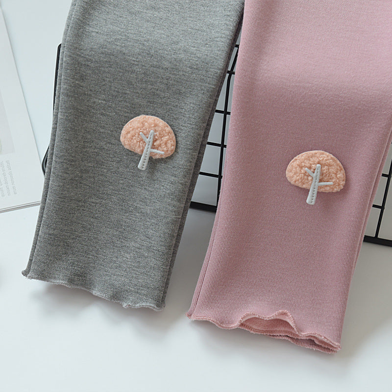 Plush girls' leggings