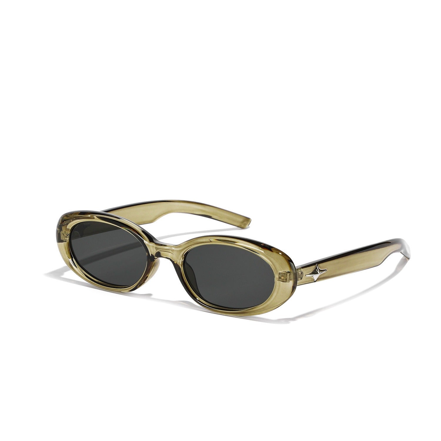 Oval rivet star sunglasses for women's glasses
