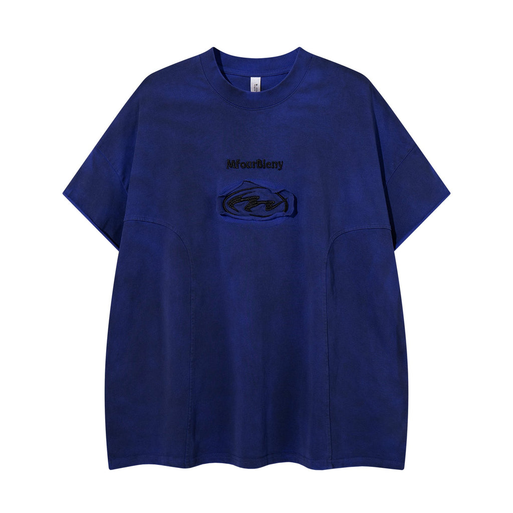 Tie dye embroidery to make old short sleeves