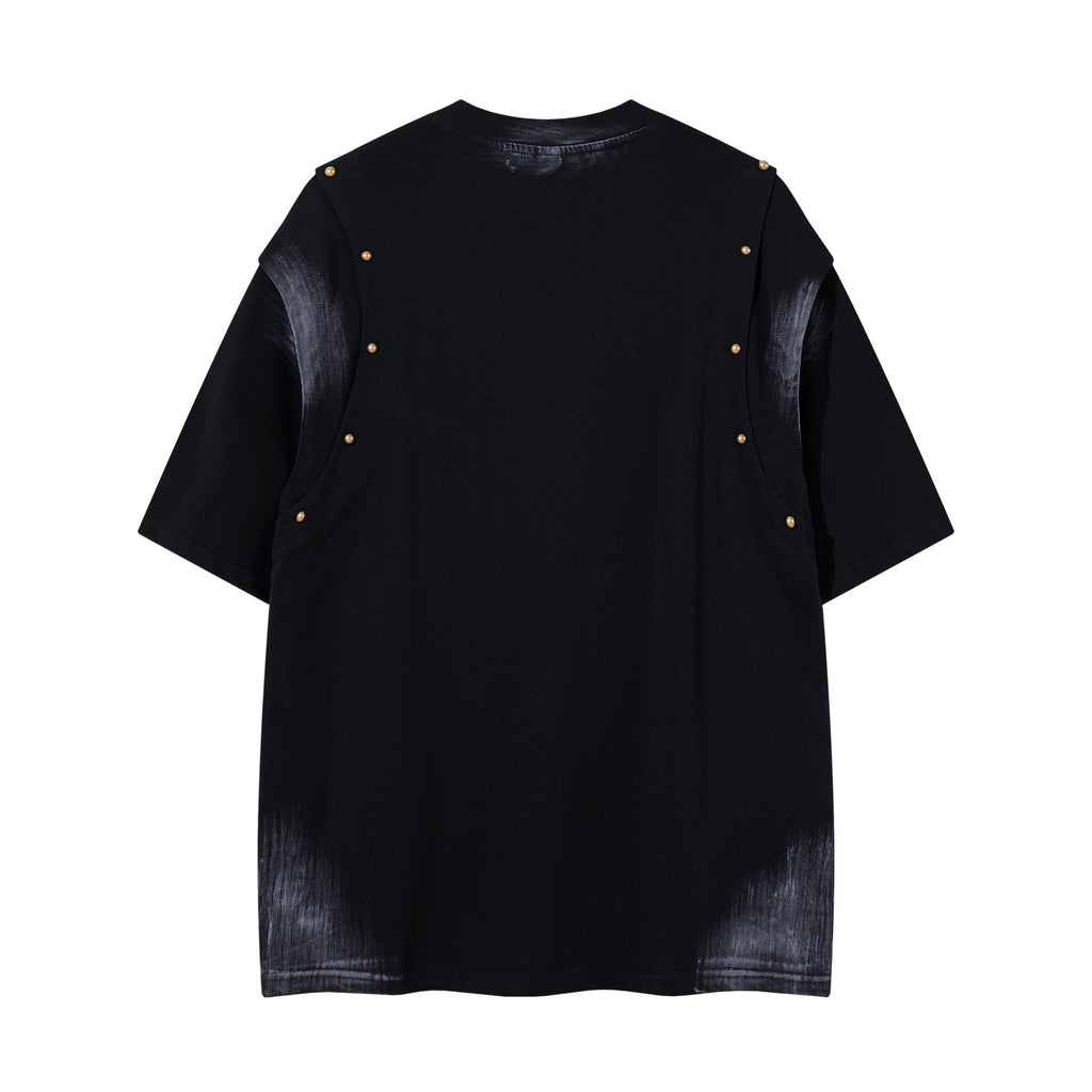 Make vintage rivets with gradient short sleeves