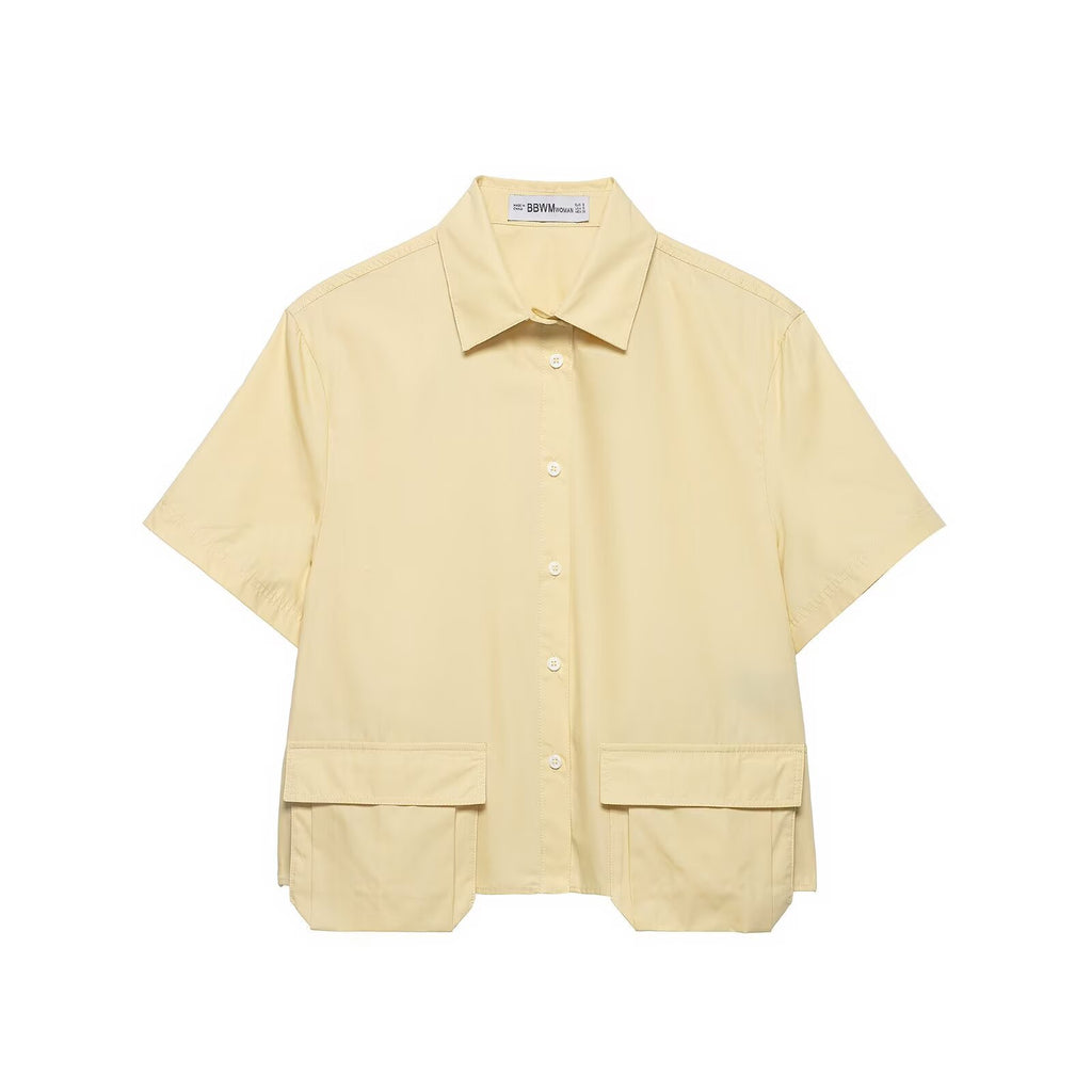 Pocket shirt+workwear MIDI skirt set