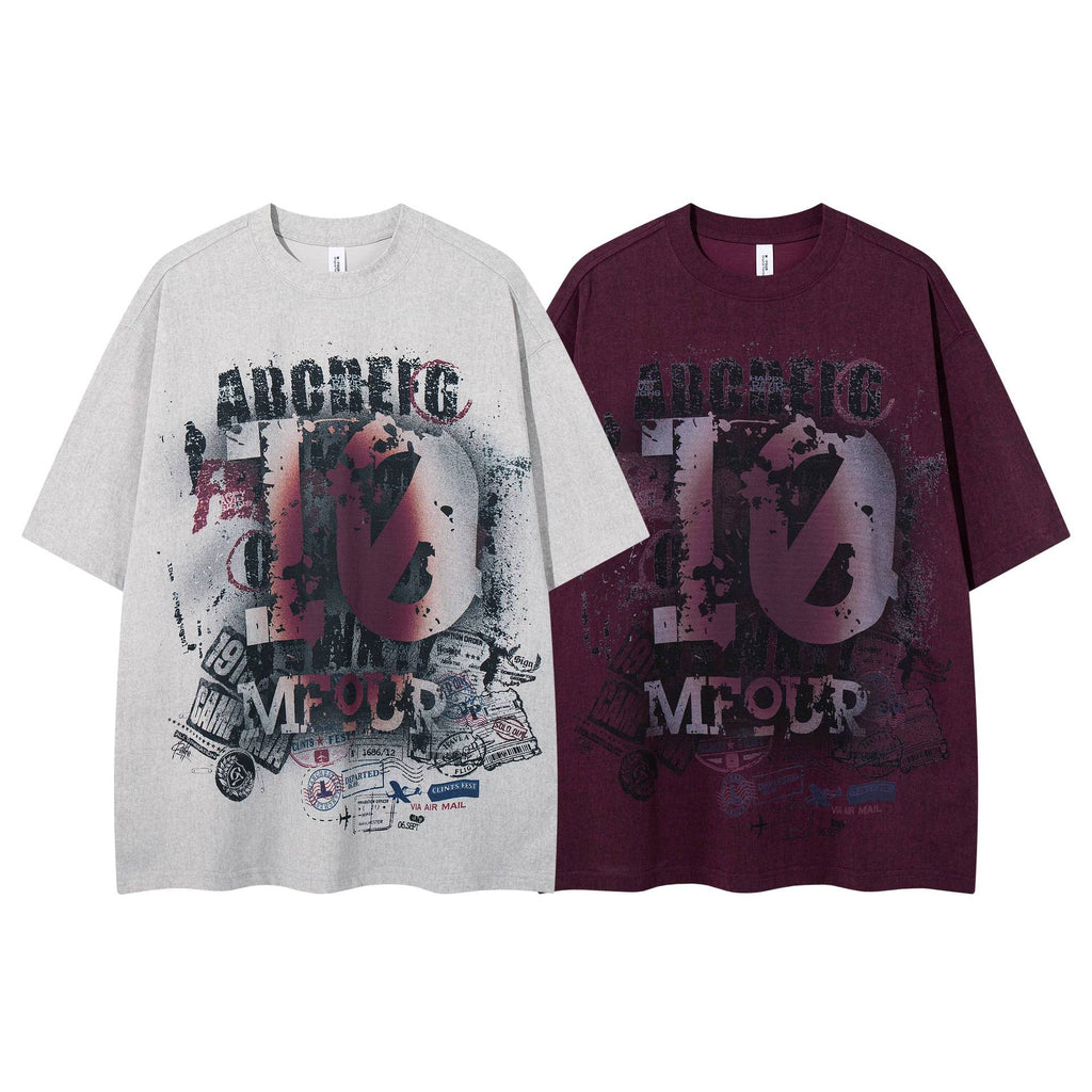 Digital stamp printed short sleeves