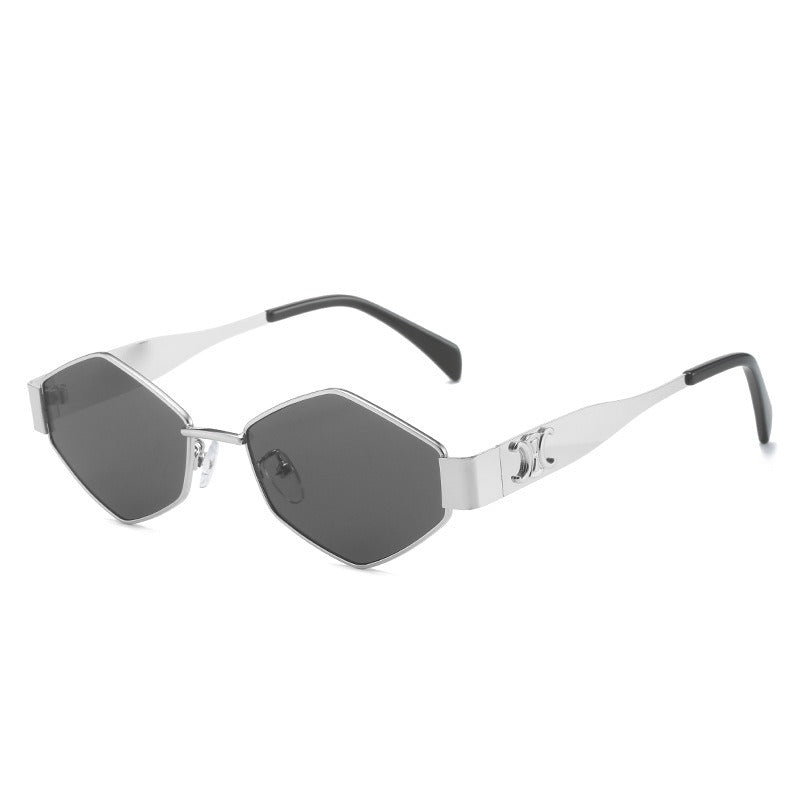 New triangular glasses, European and American ins, internet celebrity geometric polygon glasses, personalized hip-hop sunglasses