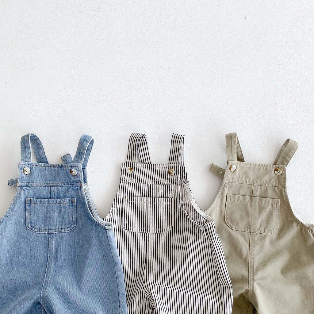 Spring and Autumn  Children's Overalls, Casual Denim Jumpsuit for Toddlers, Fashionable Boys and Girls Pants
