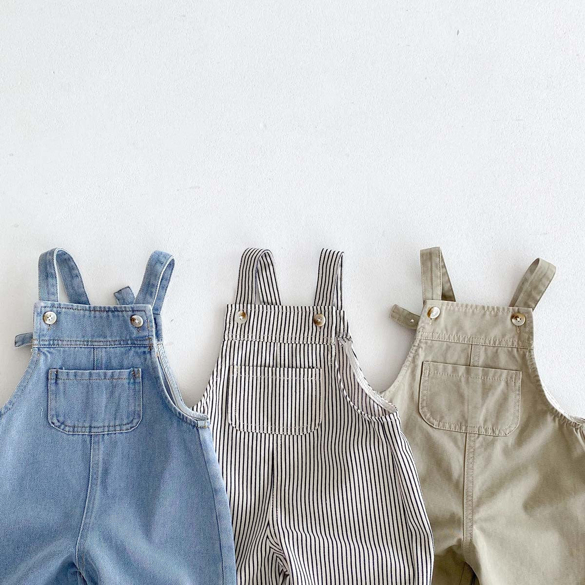 Spring and Autumn  Children's Overalls, Casual Denim Jumpsuit for Toddlers, Fashionable Boys and Girls Pants