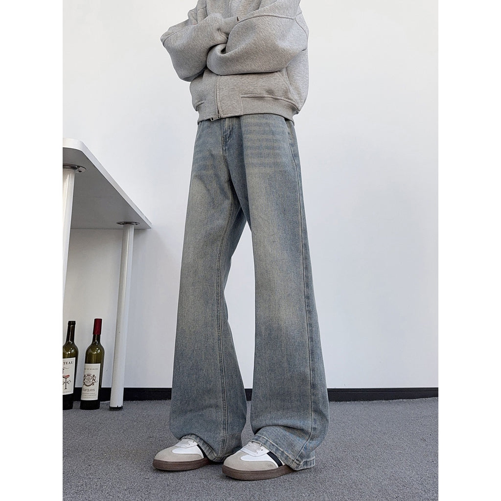 Street Style Slim Fit Flared Denim Pants for Men