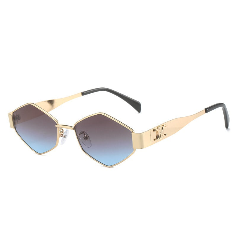 New triangular glasses, European and American ins, internet celebrity geometric polygon glasses, personalized hip-hop sunglasses
