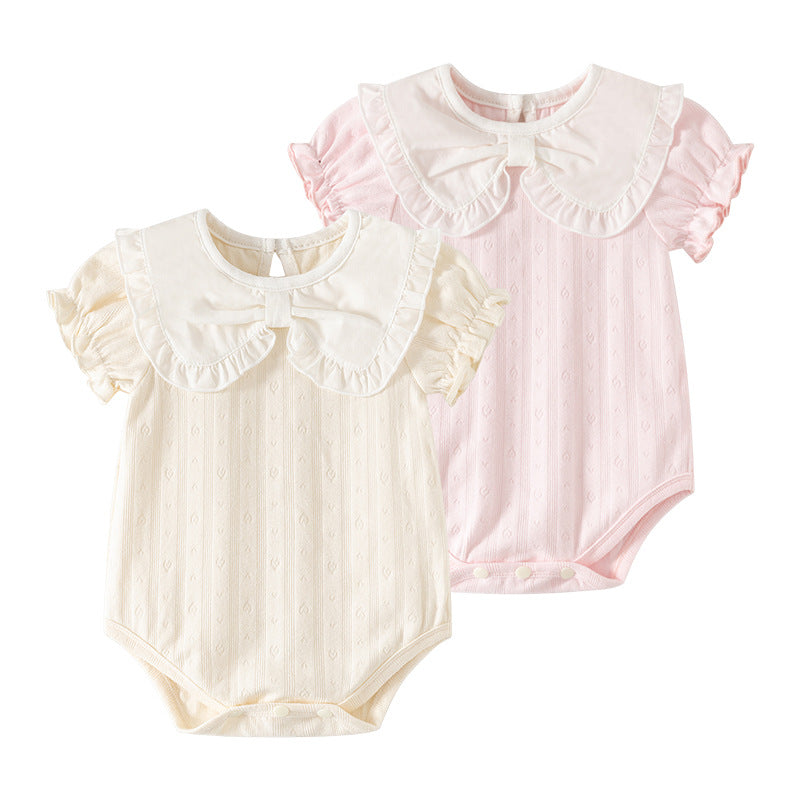 Flip collar short sleeved jumpsuit