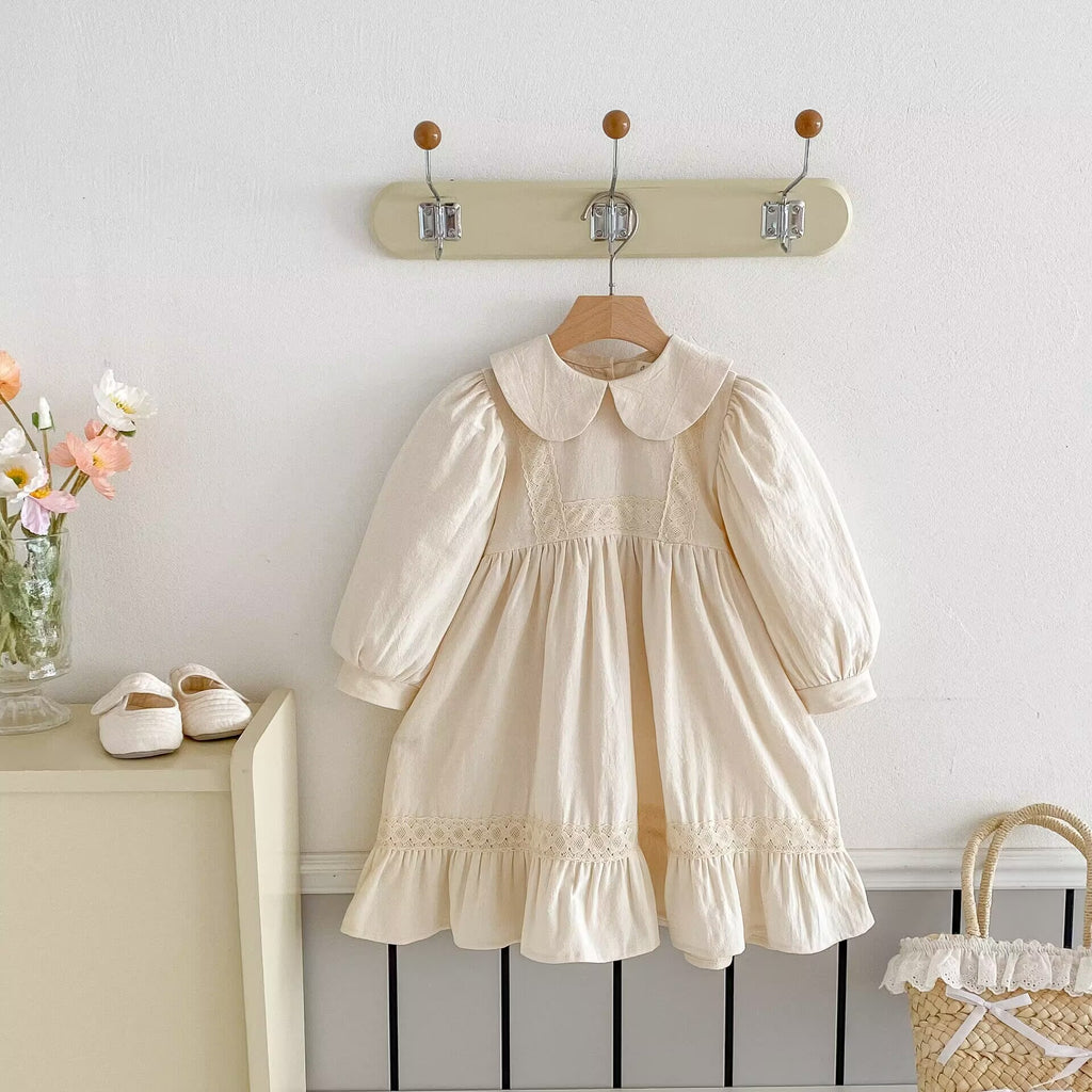 Girl's doll collar bow dress